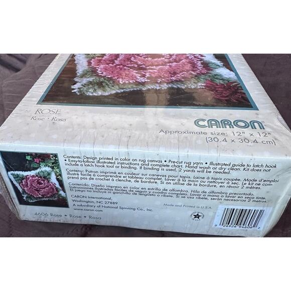 Sealed Vintage Rose WonderArt Latch Hook Kit 12 X 12 #4606 - Picture 3 of 3